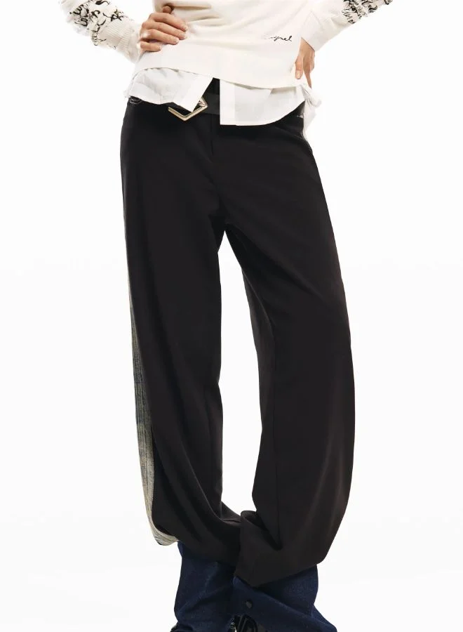 DESIGUAL Straight Pants In Two Materials